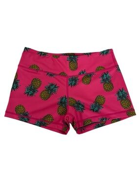 IAB MFG "No-Ride" Pineapple Hot Pink 3" Shorts - RARE! size small/6